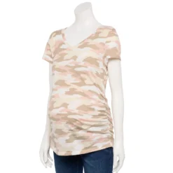 Maternity Sonoma Goods For Life® Essential V-Neck Tee -Outlet Clothiza Store 4980526 Neutral Camo