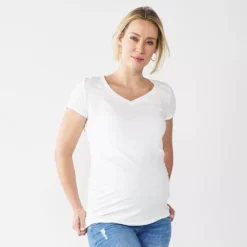 Maternity Sonoma Goods For Life® Essential V-Neck Tee -Outlet Clothiza Store 4980526 White