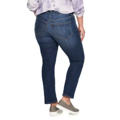 Plus Size Sonoma Goods For Life® Premium Elastic-Waist Midrise Straight-Leg Jeans -Outlet Clothiza Store 4988856 ALT