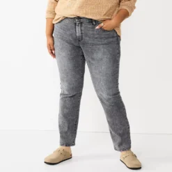 Plus Size Sonoma Goods For Life® Premium Elastic-Waist Midrise Straight-Leg Jeans -Outlet Clothiza Store 4988856 Bellam