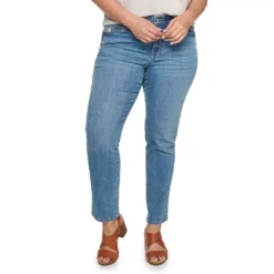 Plus Size Sonoma Goods For Life® Premium Elastic-Waist Midrise Straight-Leg Jeans -Outlet Clothiza Store 4988856 Manor
