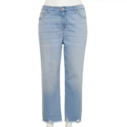 Plus Size Sonoma Goods For Life® Premium Curvy High-Waisted Straight-Leg Crop Jeans -Outlet Clothiza Store 4990809 Belleview