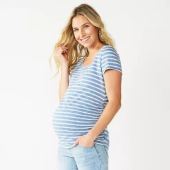 Maternity Sonoma Goods For Life® Essential Scoopneck Tee -Outlet Clothiza Store 4998304 Blue Stripe