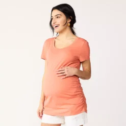 Maternity Sonoma Goods For Life® Essential Scoopneck Tee -Outlet Clothiza Store 4998304 Coral