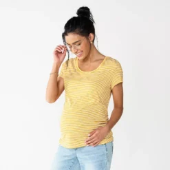 Maternity Sonoma Goods For Life® Essential Scoopneck Tee -Outlet Clothiza Store 4998304 Micah Gold Stripe