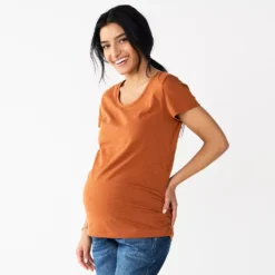 Maternity Sonoma Goods For Life® Essential Scoopneck Tee -Outlet Clothiza Store 4998304 Rust