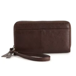 Sonoma Goods For Life® Elowen RFID-Blocking Double Zip Wristlet -Outlet Clothiza Store 5009987 French Roast