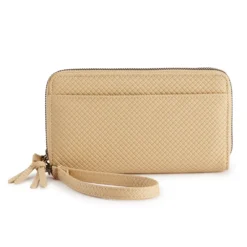 Sonoma Goods For Life® Elowen RFID-Blocking Double Zip Wristlet -Outlet Clothiza Store 5009987 Woven Warm Taupe