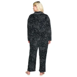 Plus Size Sonoma Goods For Life® Velour Pajama Shirt & Pajama Pants Set -Outlet Clothiza Store 5033014 ALT