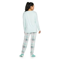 Women's Sonoma Goods For Life® 3-pc. Long Sleeve Pajama Top, Pajama Pants & Socks Set -Outlet Clothiza Store 5034508 ALT