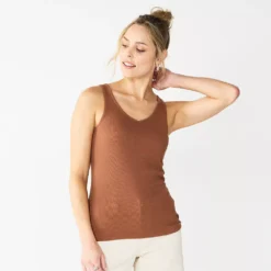 Women's Sonoma Goods For Life® Everyday Ribbed Tank -Outlet Clothiza Store 5046234 Brown