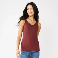 Women's Sonoma Goods For Life® Everyday Ribbed Tank -Outlet Clothiza Store 5046234 Maroon