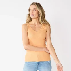 Women's Sonoma Goods For Life® Everyday Ribbed Tank -Outlet Clothiza Store 5046234 Peach