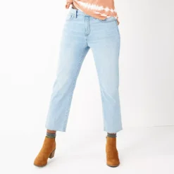Petite Sonoma Goods For Life® High-Waisted Straight-Leg Crop Jeans -Outlet Clothiza Store 5132570 Light Wash