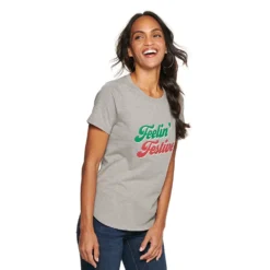 Women's Sonoma Goods For Life® Short Sleeve Holiday Graphic Tee -Outlet Clothiza Store 5180762 Feelin Fefstive