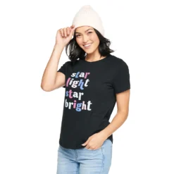 Women's Sonoma Goods For Life® Short Sleeve Holiday Graphic Tee -Outlet Clothiza Store 5180762 Star Light Star Bright