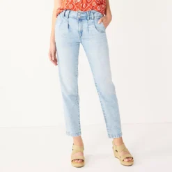 Women's Sonoma Goods For Life® High Rise Pleat Front Jeans -Outlet Clothiza Store 5193062 Rockrose