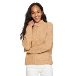 Women's Sonoma Goods For Life® Exposed Seaming Mockneck Sweater -Outlet Clothiza Store 5195667 Cocoa Delight