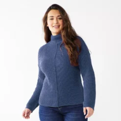 Women's Sonoma Goods For Life® Exposed Seaming Mockneck Sweater -Outlet Clothiza Store 5195667 Iris Bouquet