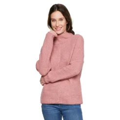 Women's Sonoma Goods For Life® Exposed Seaming Mockneck Sweater -Outlet Clothiza Store 5195667 Peach Layer