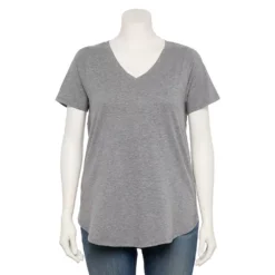 Plus Size Sonoma Goods For Life® V-Neck Tunic Tee -Outlet Clothiza Store 5209140 Gray