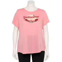 Plus Size Sonoma Goods For Life® National Parks Graphic Tee -Outlet Clothiza Store 5212613 Yellowstone Light Pink