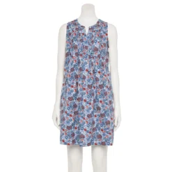 Women's Sonoma Goods For Life® Pintuck Linen-Blend Dress -Outlet Clothiza Store 5215954 Americana Floral