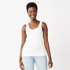Petite Sonoma Goods For Life® Everyday Rib Tank -Outlet Clothiza Store 5216348 White