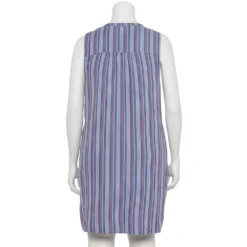 Plus Size Sonoma Goods For Life® Pintuck Linen-Blend Dress -Outlet Clothiza Store 5223428 ALT