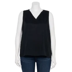 Plus Size Sonoma Goods For Life® V-Neck Tank -Outlet Clothiza Store 5226888 Black