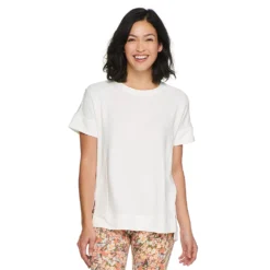 Women's Sonoma Goods For Life® Supersoft Short Sleeve Tunic -Outlet Clothiza Store 5231865 Cream White