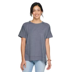 Women's Sonoma Goods For Life® Supersoft Short Sleeve Tunic -Outlet Clothiza Store 5231865 Deep Purple Gray