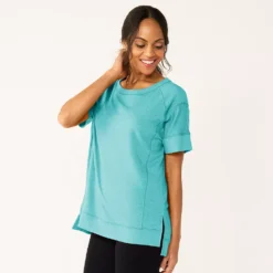 Women's Sonoma Goods For Life® Supersoft Short Sleeve Tunic -Outlet Clothiza Store 5231865 Light Blue