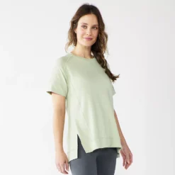 Women's Sonoma Goods For Life® Supersoft Short Sleeve Tunic -Outlet Clothiza Store 5231865 Light Green