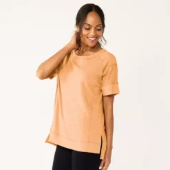 Women's Sonoma Goods For Life® Supersoft Short Sleeve Tunic -Outlet Clothiza Store 5231865 Peach