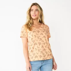 Petite Sonoma Goods For Life® Everyday Short Sleeve V-Neck Tee -Outlet Clothiza Store 5234230 Bananas