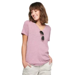 Petite Sonoma Goods For Life® Everyday Short Sleeve V-Neck Tee -Outlet Clothiza Store 5234230 Dusty Purple