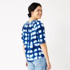 Women's Sonoma Goods For Life® Elbow Smock Neck Top -Outlet Clothiza Store 5235158 ALT