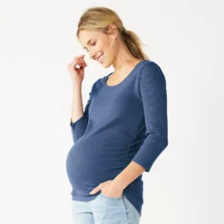 Maternity Sonoma Goods For Life® Essential Scoopneck Tee -Outlet Clothiza Store 5236820 Moonbeam Blue