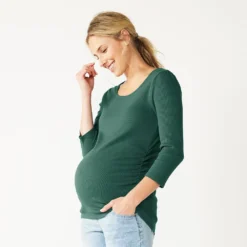 Maternity Sonoma Goods For Life® Essential Scoopneck Tee -Outlet Clothiza Store 5236820 Valiant Green