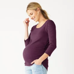 Maternity Sonoma Goods For Life® Essential Scoopneck Tee -Outlet Clothiza Store 5236820 Vibrant Berry
