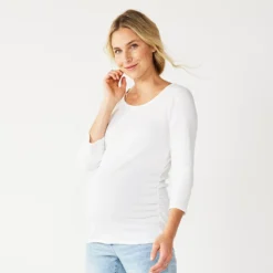 Maternity Sonoma Goods For Life® Essential Scoopneck Tee -Outlet Clothiza Store 5236820 Vital White