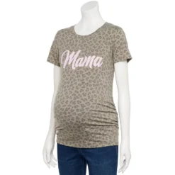 Maternity Sonoma Goods For Life® Fitted Crewneck Graphic Tee -Outlet Clothiza Store 5237042 Cheetah Mama