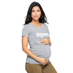 Maternity Sonoma Goods For Life® Fitted Crewneck Graphic Tee -Outlet Clothiza Store 5237042 Gray Mama