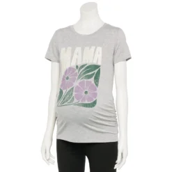 Maternity Sonoma Goods For Life® Fitted Crewneck Graphic Tee -Outlet Clothiza Store 5237042 Gray Mama Floral