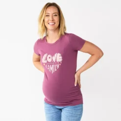 Maternity Sonoma Goods For Life® Fitted Crewneck Graphic Tee -Outlet Clothiza Store 5237042 Love Makes A Family