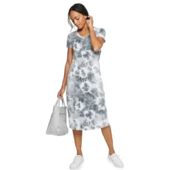 Petite Sonoma Goods For Life® Knit T-Shirt Midi Dress -Outlet Clothiza Store 5237287 Gray Dye