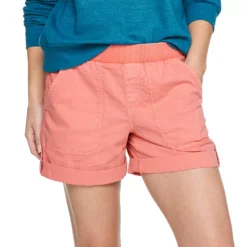 Petite Sonoma Goods For Life® Rib Waistband Utility Shorts -Outlet Clothiza Store 5237319 Rose