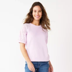 Women's Sonoma Goods For Life® Puff Sleeve Sweatshirt -Outlet Clothiza Store 5237696 Daydream Purple