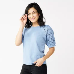 Women's Sonoma Goods For Life® Puff Sleeve Sweatshirt -Outlet Clothiza Store 5237696 Washed Blue